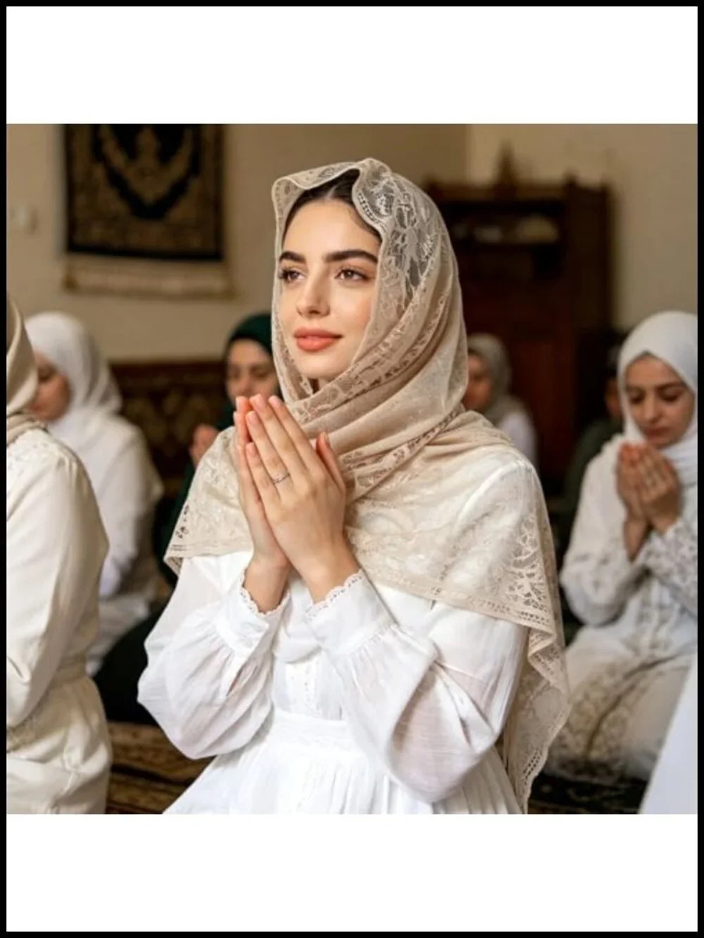 Lace Veil Scarf for Church Prayer Wedding Bridal Mantilla Long Wrap Shawl